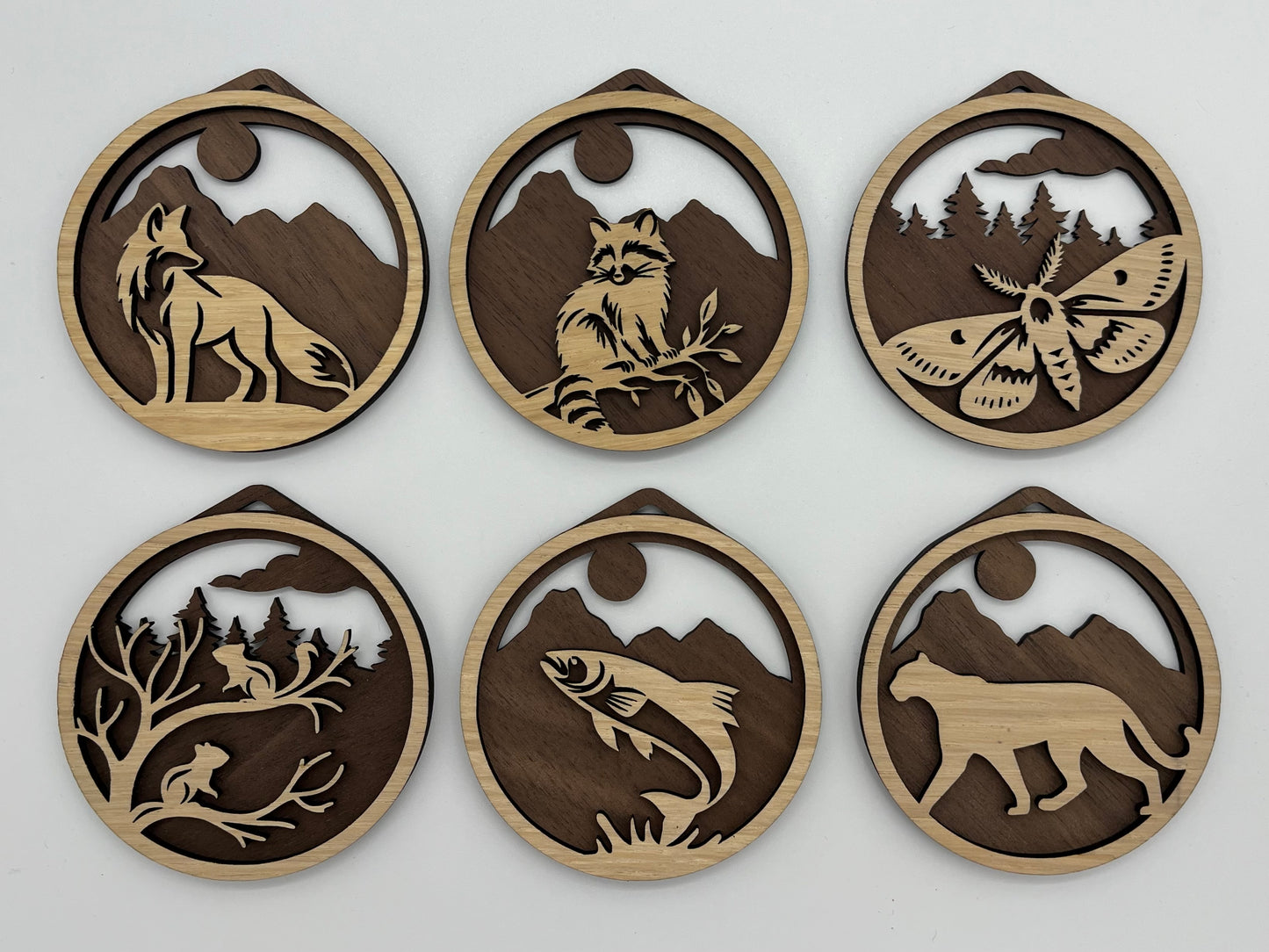 Wood Ornaments - “Fauna” - Animal Themed