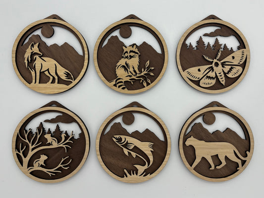 Wood Ornaments - “Fauna” - Animal Themed